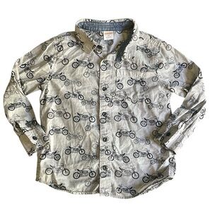 Gymboree Moto Motorcycle Dress Button Up Shirt Unisex Boys Size 4T